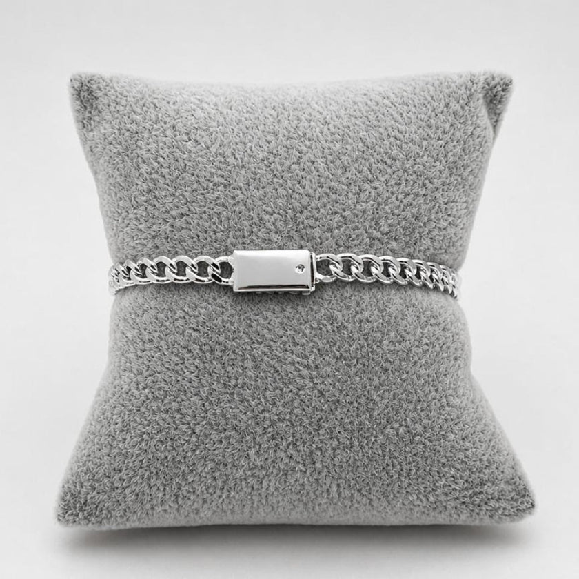 PO247 - Pulso Barbado 5 mm Con Corazón De Plata .925 - A08/12.5