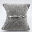 #AO125 - Pulsera Rígida Trenzada Con Piedra Zirconia De Plata .925 - C30/11.8