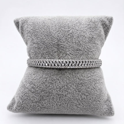 #AO126 - Pulsera Rígida Con Piedra Zirconia De Plata .925 - C30/13.5