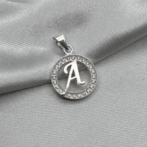 #D495 - Dije Circular De Letra Con Zirconia Plata - ZC2.2