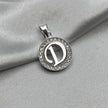 #D495 - Dije Circular De Letra Con Zirconia Plata - A09/2.2