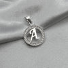 #D495 - Dije Circular De Letra Con Zirconia Plata - A09/2.2