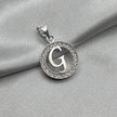 #D495 - Dije Circular De Letra Con Zirconia Plata - A09/2.2