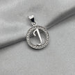 #D495 - Dije Circular De Letra Con Zirconia Plata - A09/2.2