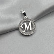 #D495 - Dije Circular De Letra Con Zirconia Plata - A09/2.2