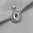 #D495 - Dije Circular De Letra Con Zirconia Plata - A09/2.2