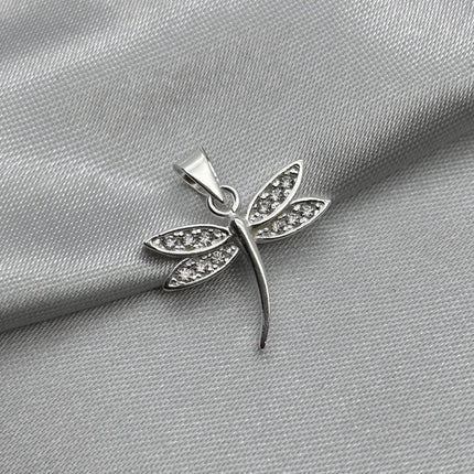 #D492 - Dije Libèlula Alas De Hada Con Zirconia Plata - A09/2.0