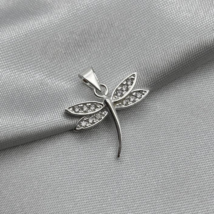 #D492 - Dije Libèlula Alas De Hada Con Zirconia Plata - ZC2.0