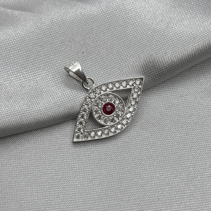 #D469 - Dije Ojo Turco Con Zirconia Plata - A09/2.1