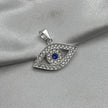 #D469 - Dije Ojo Turco Con Zirconia Plata - A09/2.1