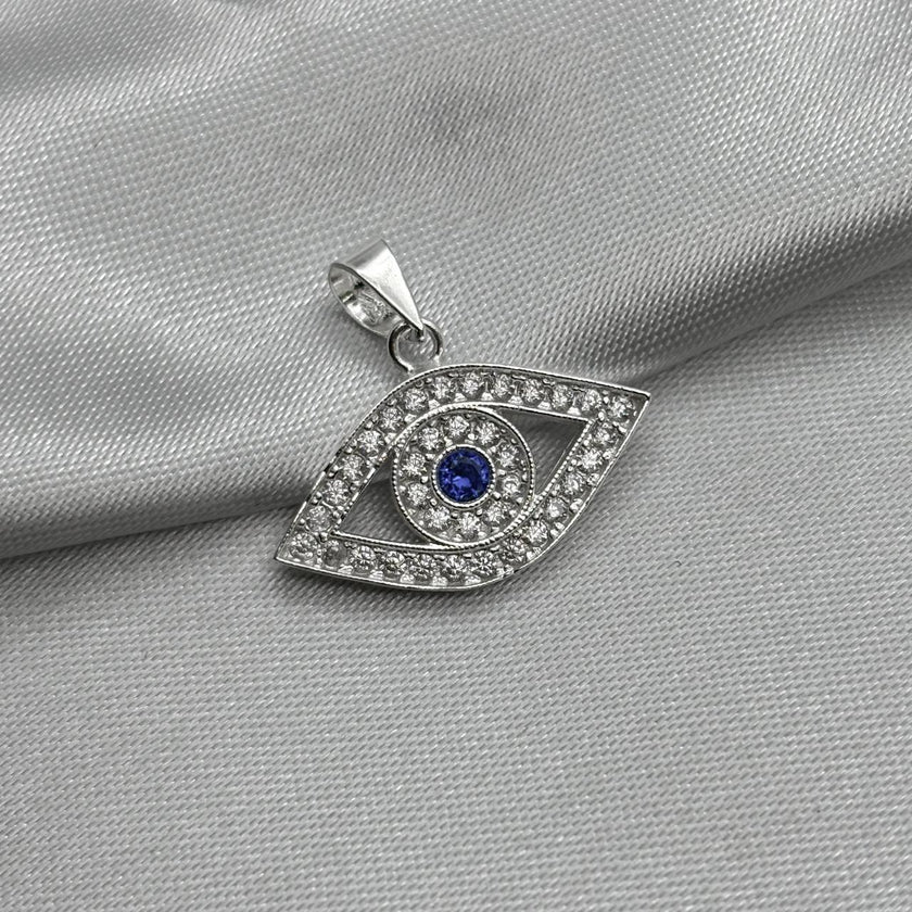 #D469 - Dije Ojo Turco Con Zirconia Plata - A09/2.1