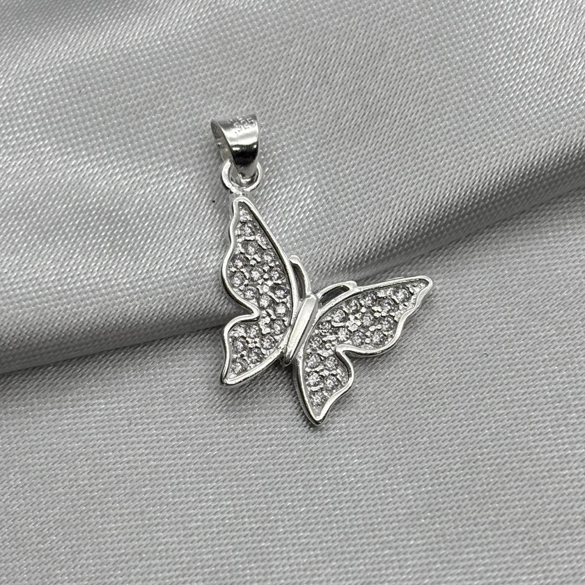 #D451 - Dije Mariposa Con Piedra Zirconia Plata - A09/2.1