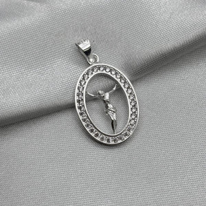 #D440 - Dije De Cristo Con Piedra Zirconia De Plata - ZC2.8