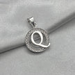 #D495 - Dije Circular De Letra Con Zirconia Plata - A09/2.2