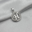 #D495 - Dije Circular De Letra Con Zirconia Plata - A09/2.2