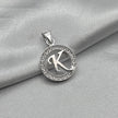 #D495 - Dije Circular De Letra Con Zirconia Plata - A09/2.2