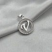#D495 - Dije Circular De Letra Con Zirconia Plata - A09/2.2