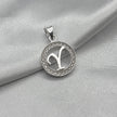 #D495 - Dije Circular De Letra Con Zirconia Plata - A09/2.2