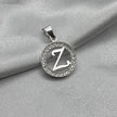 #D495 - Dije Circular De Letra Con Zirconia Plata - A09/2.2