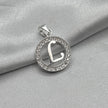 #D495 - Dije Circular De Letra Con Zirconia Plata - A09/2.2