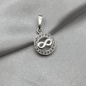 #D372 - Dije Circular Infinito Con Piedra Zirconia Plata - F1.5