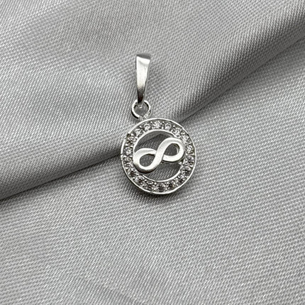 #D372 - Dije Circular Infinito Con Piedra Zirconia Plata - A13/1.5