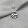 #D372 - Dije Circular Infinito Con Piedra Zirconia Plata - A13/1.5