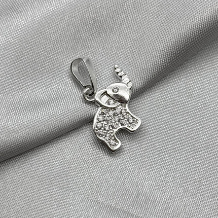 #D339 - Dije De Elefante Con Piedra Zirconia Plata - A13/1.9