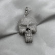 #D549 - Dije De Calavera Con Zirconia Baño De Rodio Plata - MI17.1