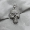 #D549 - Dije De Calavera Con Zirconia Baño De Rodio Plata - MI17.1