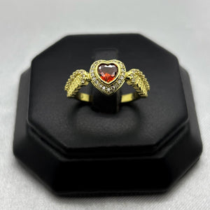 #AOL140 - Anillo Ajustable Corazón Con Zirconia Oro Laminado 18K - LA030/