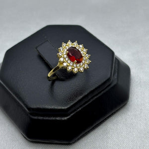 #AD10123 - Anillo Flor Piedra Zirconia Oro 10K - I01/2.4