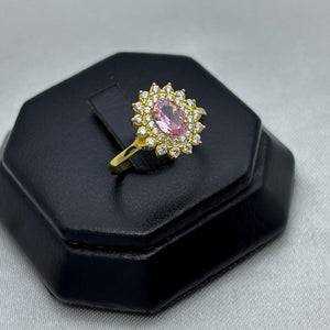 #AD10123 - Anillo Flor Piedra Zirconia Oro 10K - I01/2.4