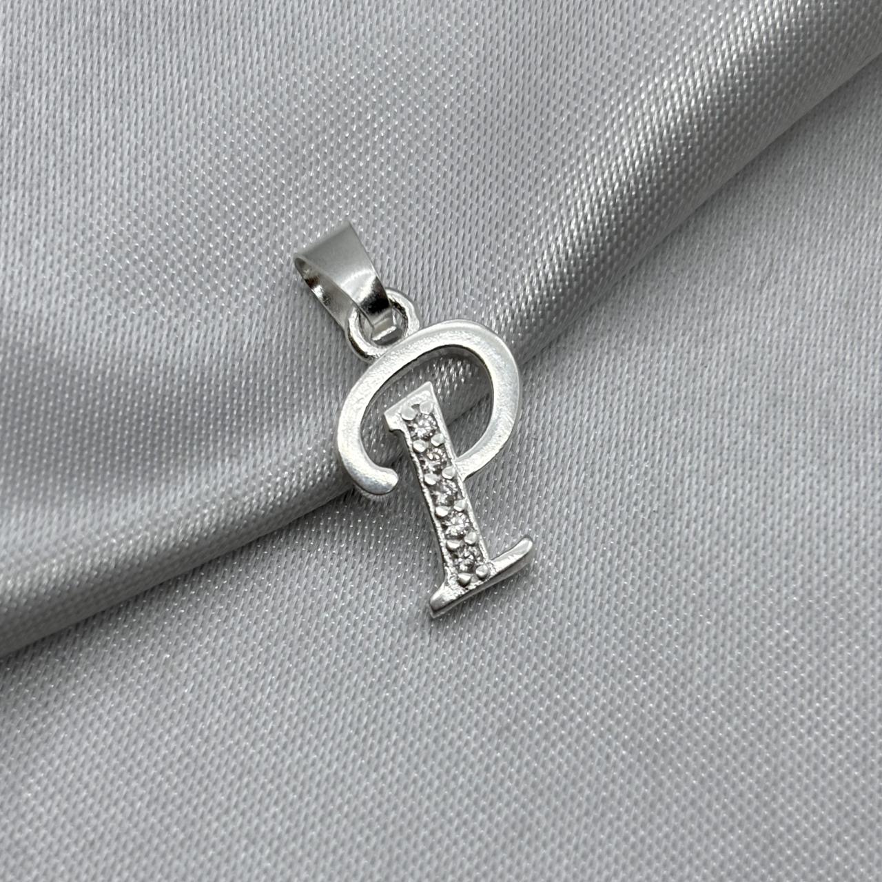 #D561 - Dije Letras Con Zirconia Plata- B09/1.5