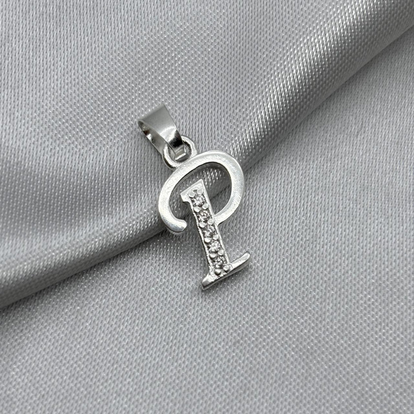 #D561 - Dije Letras Con Zirconia Plata- B09/1.5