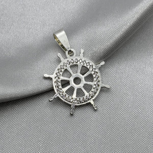 #D445 - Dije Timón Con Zirconia Plata - A11/2.6