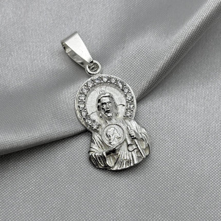 #D571 - Dije San Judas Tadeo Con Zirconia Plata - A07/5.0