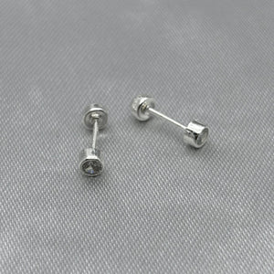 #BR287 - Broquel Tambor Con Piedra Zirconia Plata - E27/ - E41/