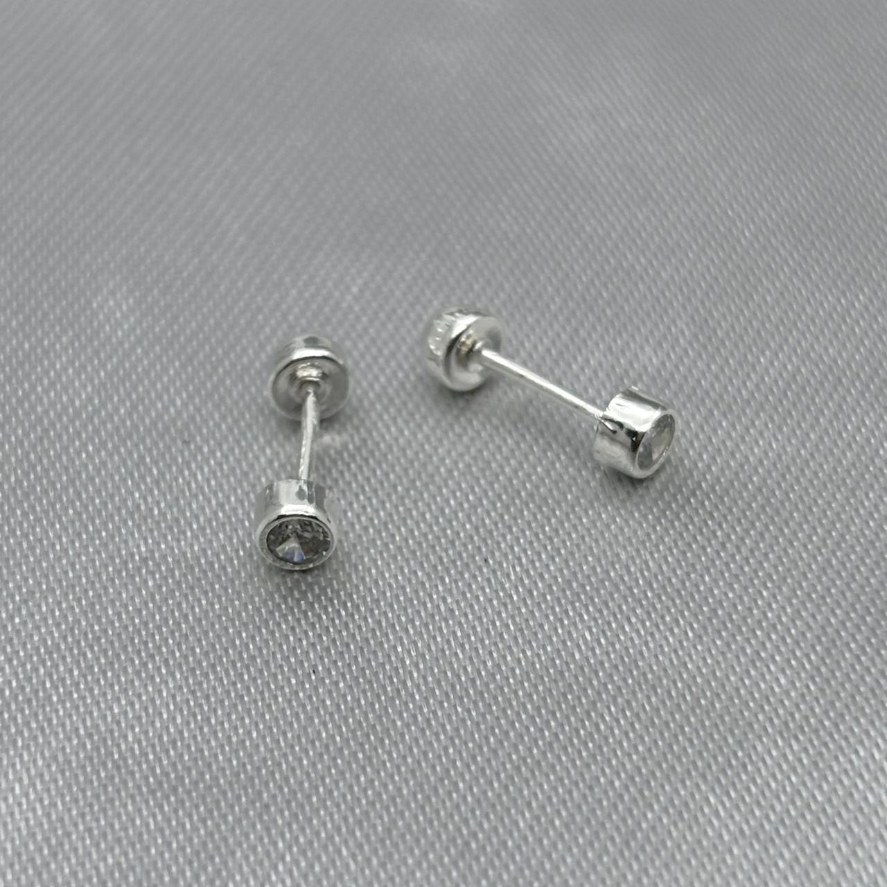 #BR287 - Broquel Tambor Con Piedra Zirconia Plata - E27/ - E41/