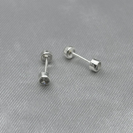 #BR287 - Broquel Tambor Con Piedra Zirconia Plata - E27/ - E41/