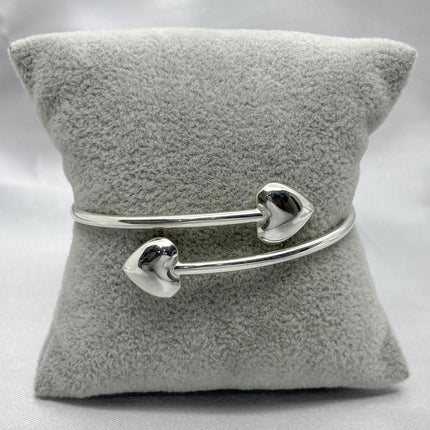 #PA161 - Pulsera Rígida Corazones De Plata - A10/9.0