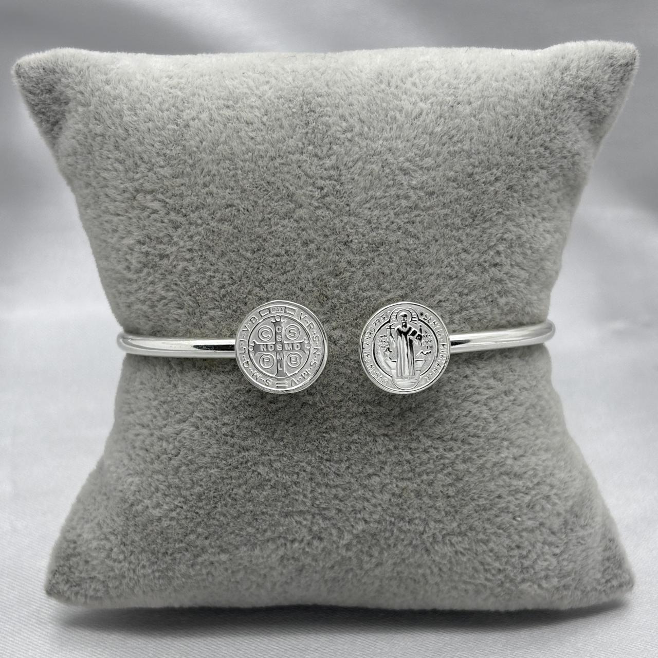#PA168 - Pulsera Rígida San Benito De Plata - A10/7.8