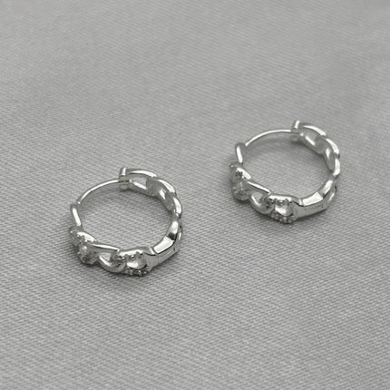 #H215 - Huggie Eslabón Plata - B17/2.0