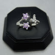 #AD483 - Anillo Ajustable Flores Plata - A09/2.3