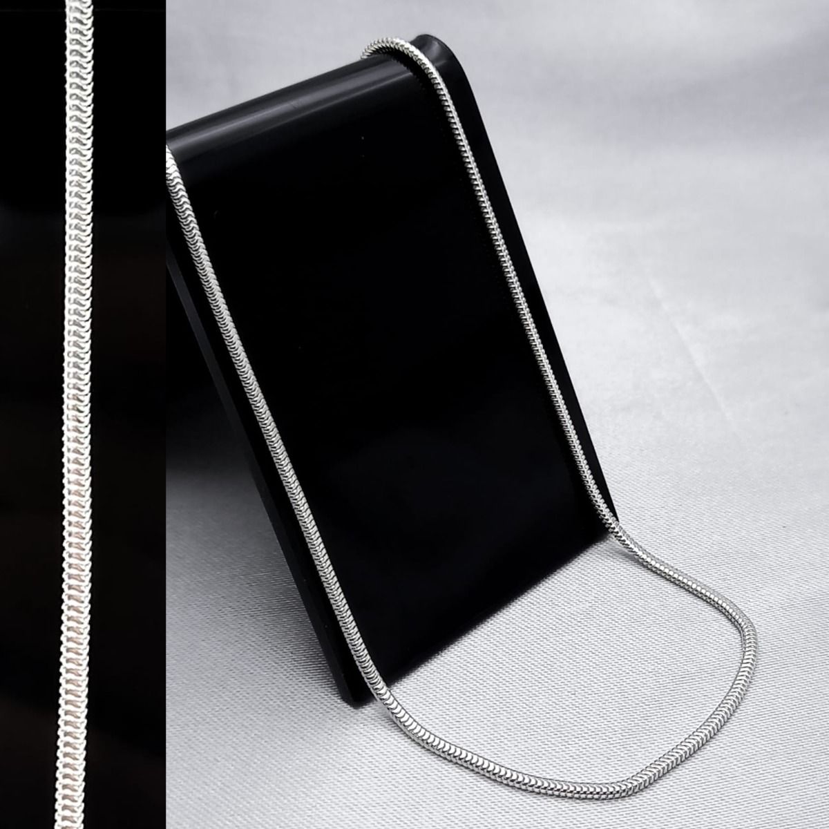 #CAD294 - Cadena Italiana / Serpiente Plata - 1.5 mm - B05/4.5