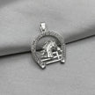 #D735 - Dije Herradura Y Caballo Con Zirconia Plata - A12/2.5