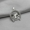 #D735 - Dije Herradura Y Caballo Con Zirconia Plata - A12/2.5