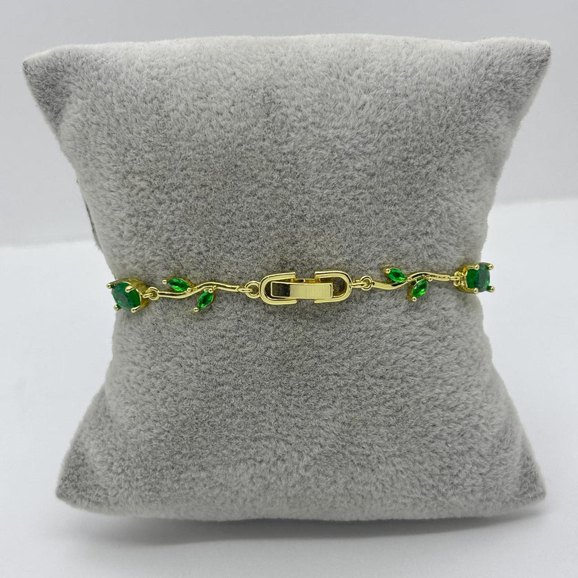 #PAL201 - Pulsera De Hojas Oro Laminado 18k - LB055/