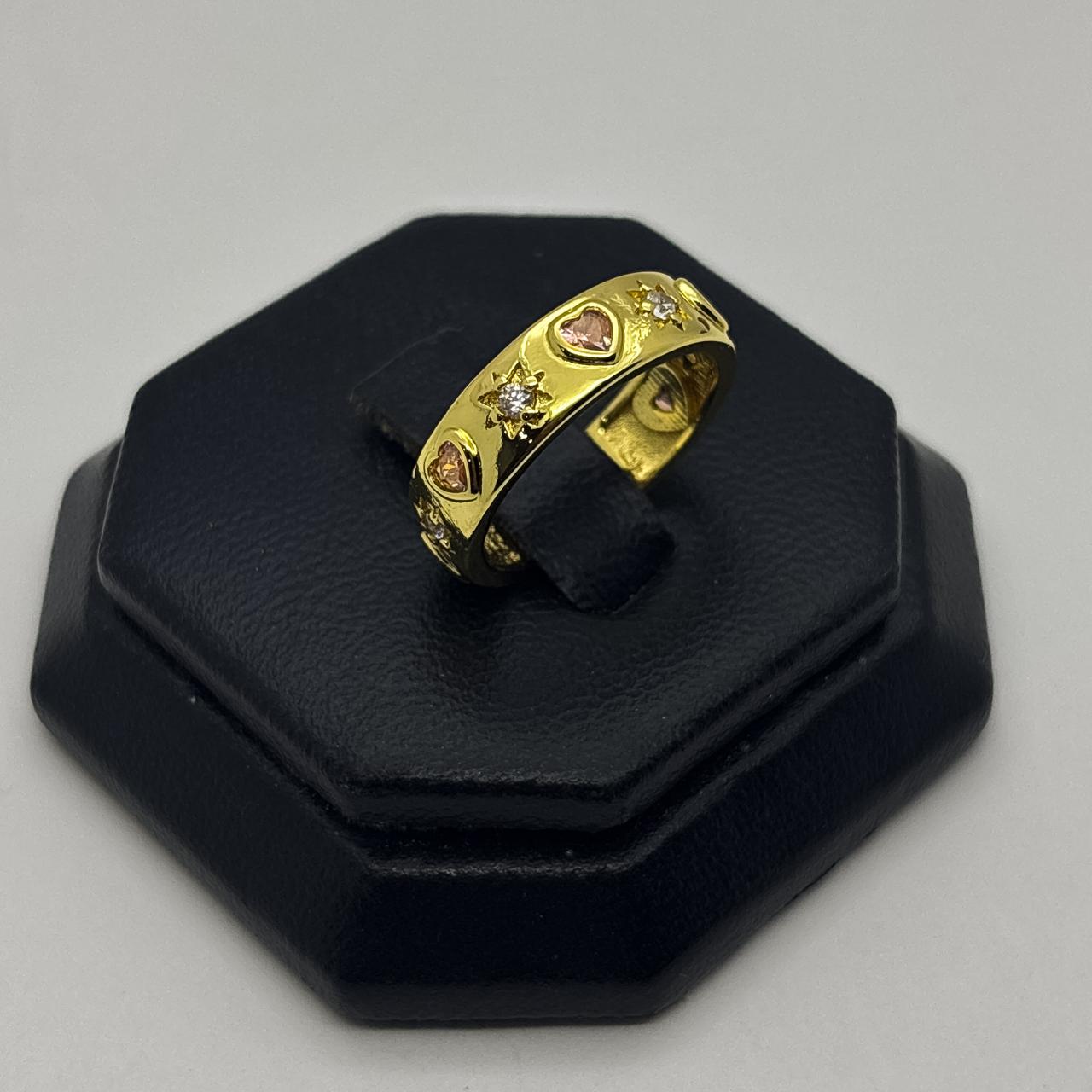 #AOL184 - Anillo De Corazones De Oro Laminado 18k - LB030/