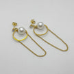 #ARL175 - Aretes Con Piedra Perla Sintetica De Oro Laminado 18k - LA025/